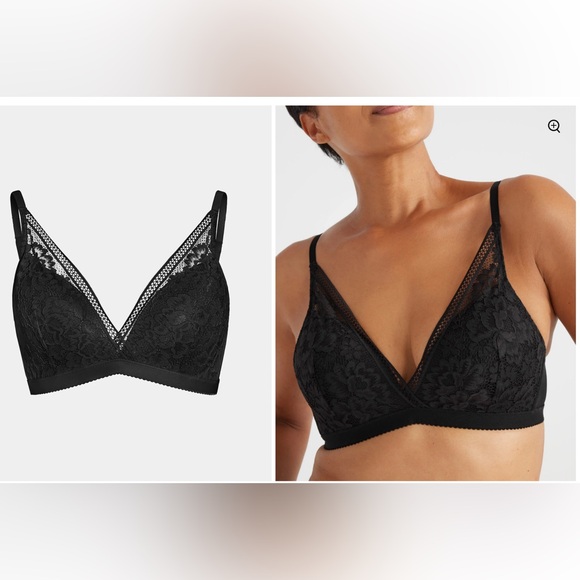KNIX Deep V Lace Bra Bralette, Size XL, Black, NEW - Picture 4 of 5